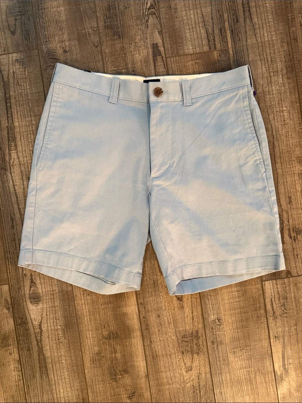 J. Crew Light Blue Flat-Front Chino Shorts